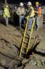 Crews work tirelessly to restore gas and power to residents here. Gas leaks prompted the gas company to shut off the gas to the entire system, likely resulting in a total loss of the system and requiring a massive infrastructure rebuild. Photo by Liz Roll/FEMA