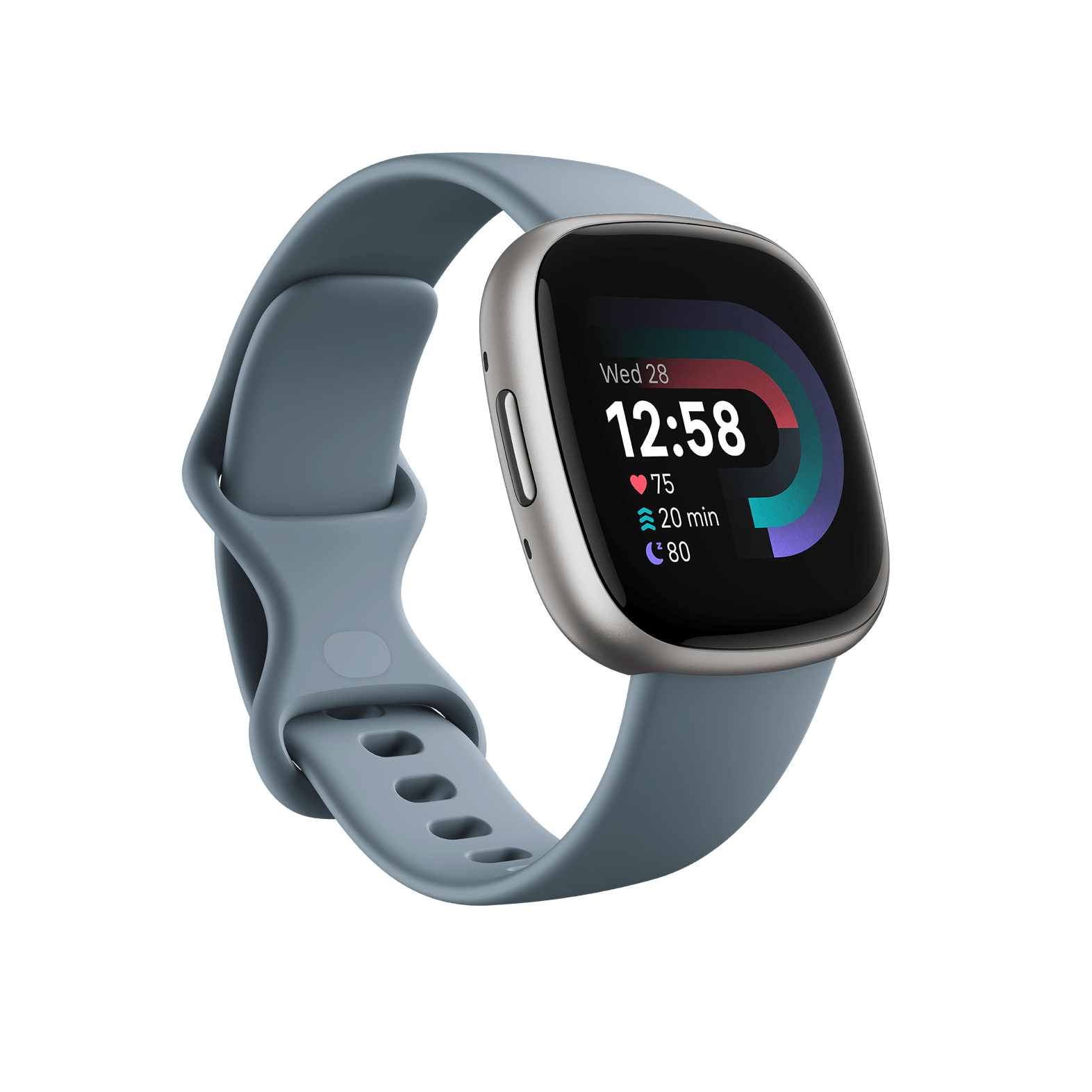 Fitbit Versa 4 (Waterfall Blue/ Platinum Aluminum)