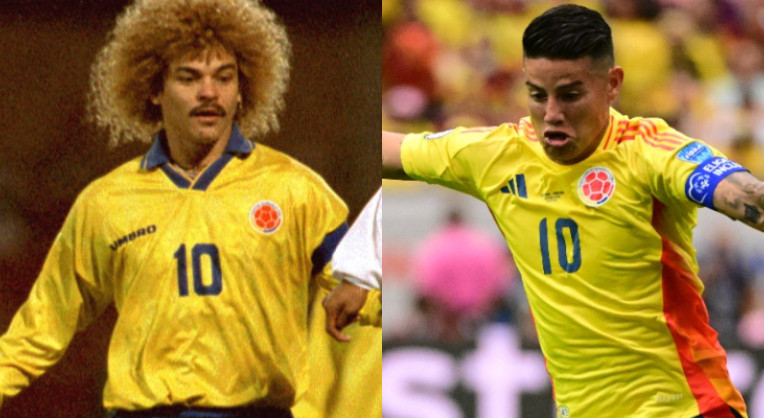 Carlos Valderrama y James Rodríguez