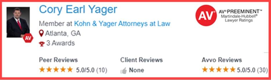 Corey Yager is a criminal defense lawyer and former cop who is highly rated by Martindale-Hubbell, a peer review legal rating service.