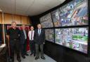 New state-of-the-art CCTV system launched in Inverclyde. Left to right: Chief Inspector David Doherty, Councillor Paul Cassidy, Ian Hannah, Councillor David Wilson.