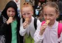 Lauren Brown, left, Kloe Wade, and Charlie McIntyre, right, took part in Youth Connections' sponsored walk.