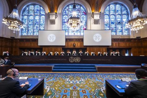 View of the ICJ courtroom 