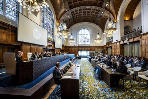 View of the ICJ courtroom 