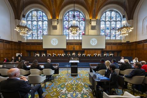 View of the ICJ courtroom 