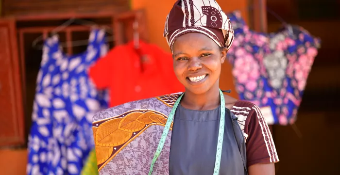 Kahindo Angelique, head of a sewing business in Uganda.