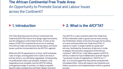 The African Continental Free Trade Area cover