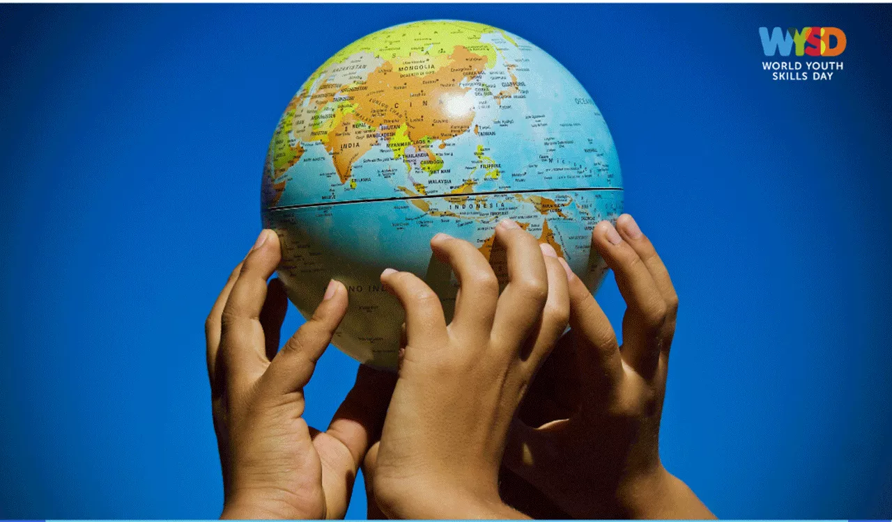 Illustration of hands holding a globe