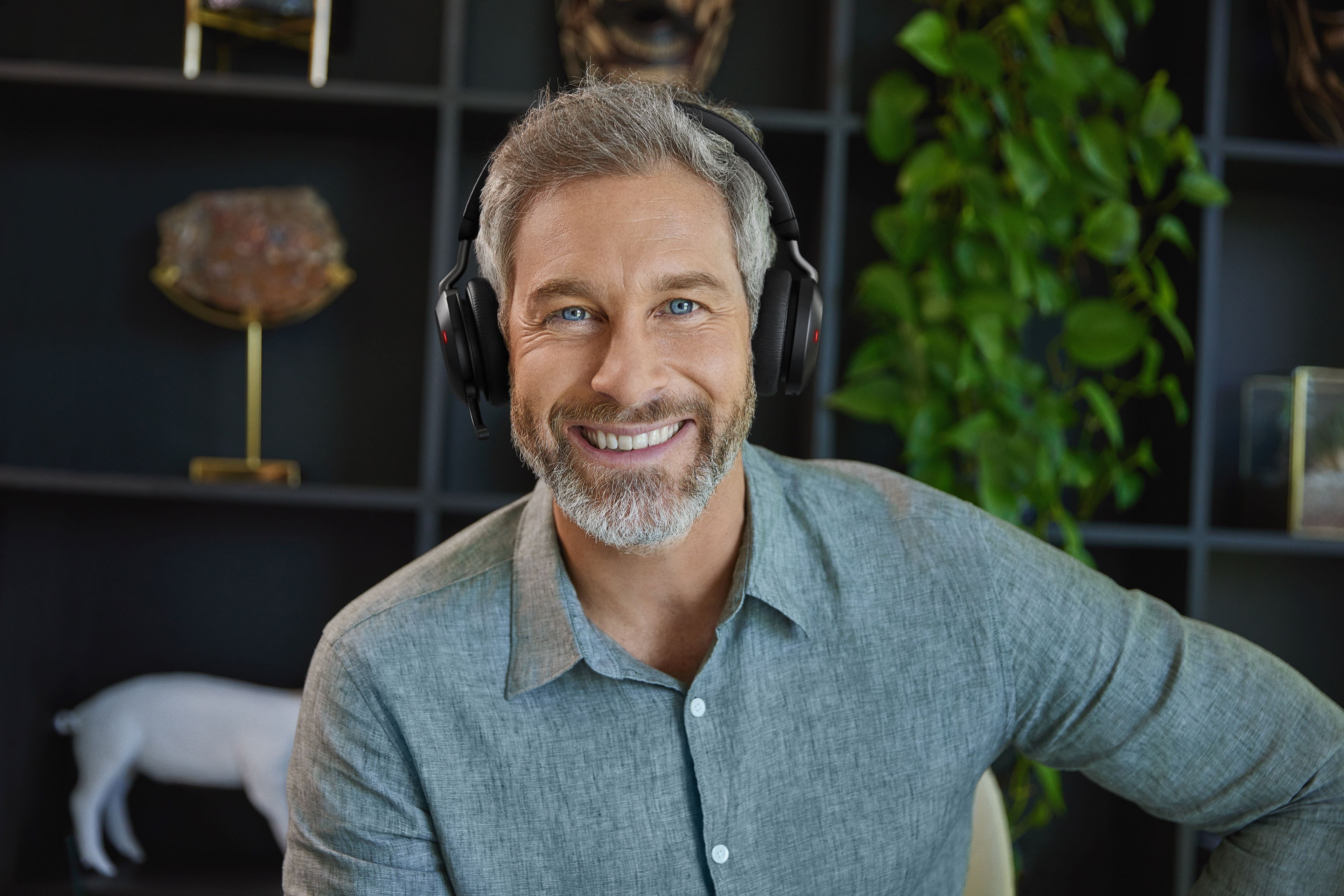 Office worker wearing Jabra Evolve2 75 headset