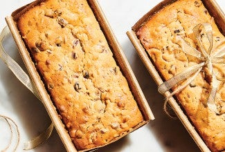 Baked loafs in paper pans to donate baked goods