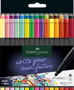 Cartoleria Astuccio in cartone con 30 Grip Finepen 0,4 mm Faber-Castell