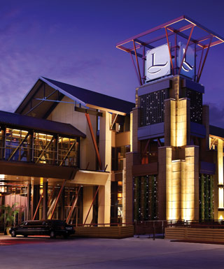 LAuberge Casino Hotel Baton Rouge entrance at night