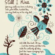 An illustration that depicts Maya Angelou's poem "Still l Rise."