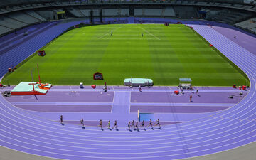À 31 jours des JO, le test-event sur la fameuse piste violette d'athlétisme a enfin eu lieu, ce mardi. LP/Frédéric Dugit