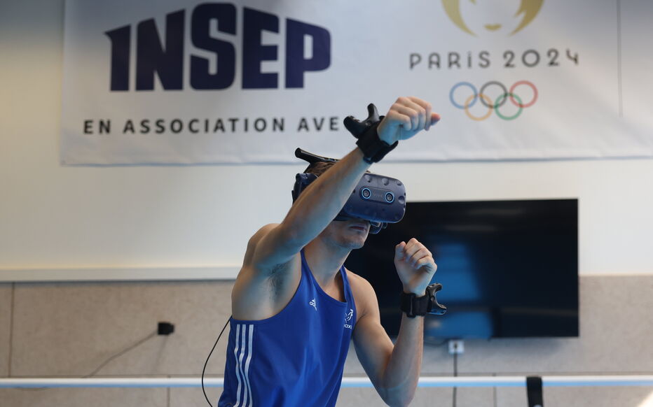 L'IA et la réalité virtuelle s'invitent dans la préparation des boxeurs de l'équipe de France à l'Insep. LP/Arnaud Journois