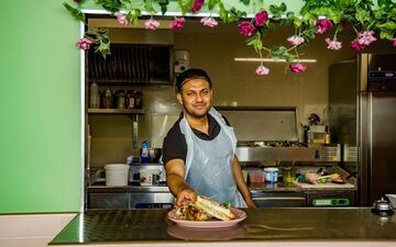 Nanterre (Hauts-de-Seine), le19 juillet. Le Warry’s Coffee proposera aux clients du village gastronomique ses spécialités françaises et américaines façon brunch. LP/Alexandre Delaitre