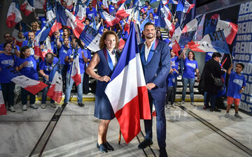 Mélina Robert-Michon and Florent Manaudou seront les porte-drapeaux de l'équipe de France aux JO. Abaca/Icon Sport