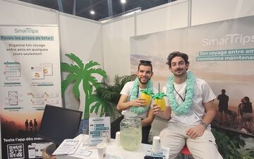 Damien Girond (à droite) et Léo Mostéfa (à gauche), 24 ans, ont mis au point Smartrips, une appli pour faciliter l'organisation de voyages entre amis. DR