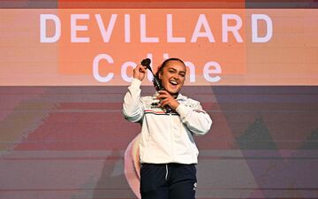 Coline Devillard a été sacrée championne d'Europe au saut ce samedi, pour la troisième fois de sa carrière. AFP/Gabriel Bouys