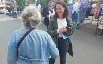 Longjumeau (Essonne), mercredi 3 juillet. Pour le second tour des législatives, Marie-Pierre Rixain, députée sortante (Ensemble), fait face à Jérôme Carbriand, candidat LR soutenu par le RN. LP/C.Ch.