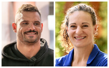 Florent Manaudou et Mélina Robert-Michon ont été élus par les sportifs français pour être les porte-drapeaux pour la cérémonie d’ouverture. Montage LP Icon Sport/Laurent Coust - AFP/Philippe Millereau