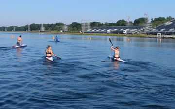 Vaires-sur-Marne (Seine-et-Marne), le 24 juin. Le stade nautique olympique, où seront déjà organisées les épreuves de canoë et d'aviron, est désigné comme plan B pour accueillir celles de natation marathon en eau libre les 8 et 9 août. LP/S.B.