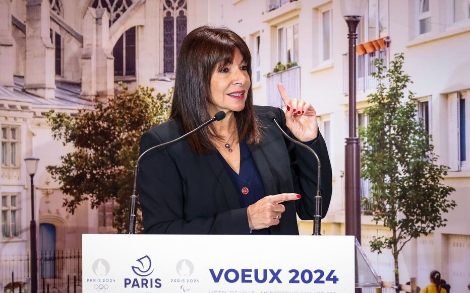 La maire (PS) de Paris Anne Hidalgo a présenté ses vœux ce mercredi 10 janvier à l'Hôtel de Ville. LP/Fred Dugit