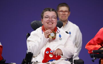 Aurélie Aubert, championne paralympique de boccia, a été le coup de cœur de beaucoup de Français et de notre rédaction lors de ces Jeux paralympiques. LP/Jean-Baptiste Quentin