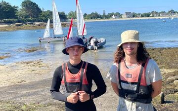 Thomas et Killian ont hâte de tester le trimaran. LP/T.P.