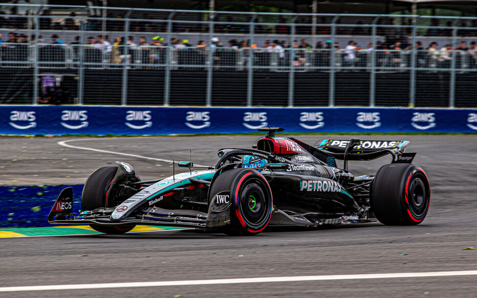 George Russell a décroché la pole position avec sa Mercedes pour  la course de ce dimanche à Montréal. LiveMedia/Icon Sport