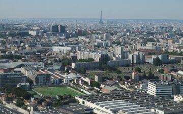Saint-Denis (Seine-Saint-Denis), ce mardi 25 juin 2024. Depuis la tour de 144 m, les vues s’annoncent spectaculaires sur toute la région parisienne « dès les premiers étages, même si ça s’amplifie à partir du 7e ou 8e », promet-on. LP/Anthony Lieures