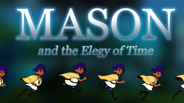 Game Title Text and Character Animation Keyframes for "Mason"