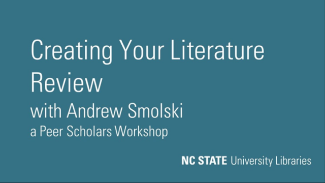 Creating Your Literature Review, with Andrew Smolski
