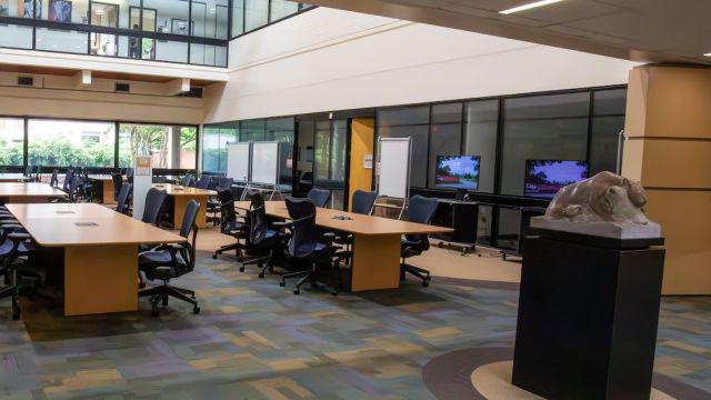 Existing seating at the Veterinary Medicine Library