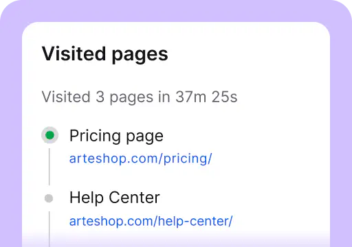 Visited pages is one of the areas available in the customer details tab inside the Chats section of the LiveChat agent app. It's where you see the number of visited pages and time spent on all pages together.