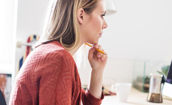 woman using a laptop