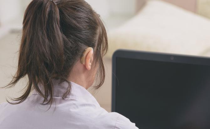 woman using a laptop