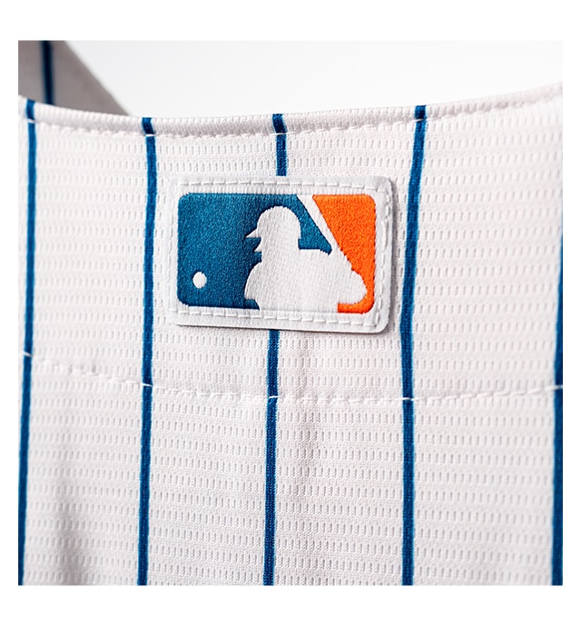 Woven MLB logo sewn-on center back neck for authenticity.