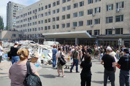 Ataque a un hospital infantil en Kiev, en Ucrania