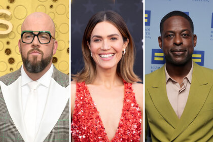 Split of Chris Sullivan, Mandy Moore, and Sterling K. Brown