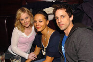 Amy Poehler Rashida Jones and Seth Meyers at a nightclub