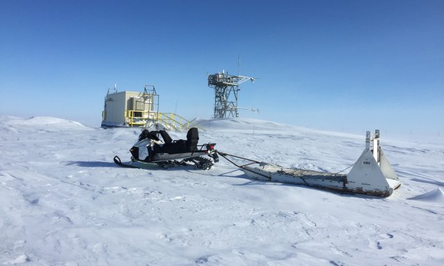 Utqiaġvik field site in the snow in the Alaskan tundra