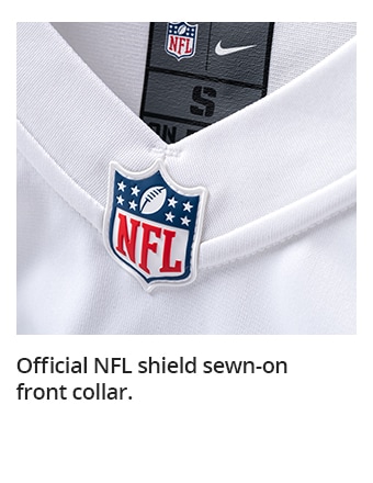 Official NFL shield sewn-on front collar.