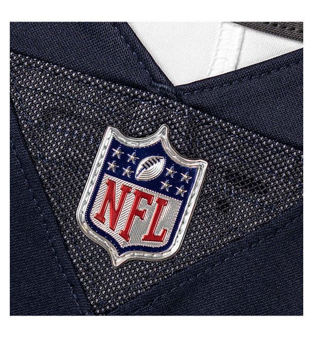 Official metallic NFL Shield sewn-on Chainmaille Mesh Grill.