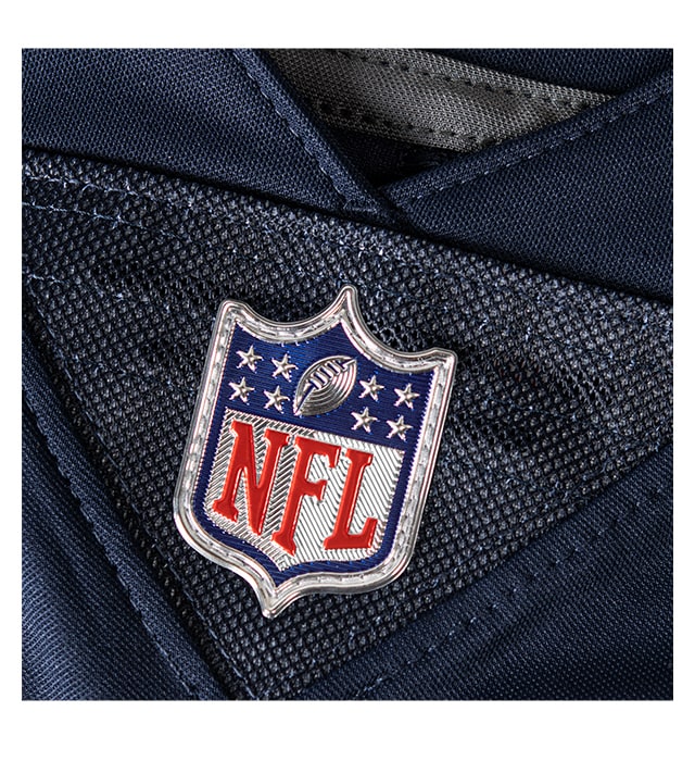 Official metallic NFL Shield sewn-on Chainmaille Mesh Grill.