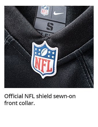 Official NFL shield sewn-on front collar.