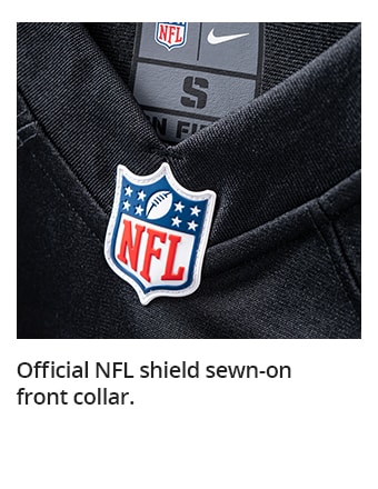 Official NFL shield sewn-on front collar.