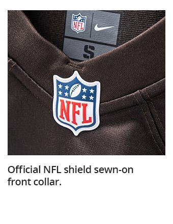 Official NFL shield sewn-on front collar.