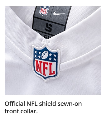 Official NFL shield sewn-on front collar.