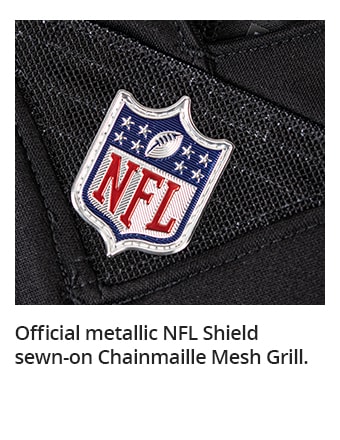 Official metallic NFL Shield sewn-on Chainmaille Mesh Grill.